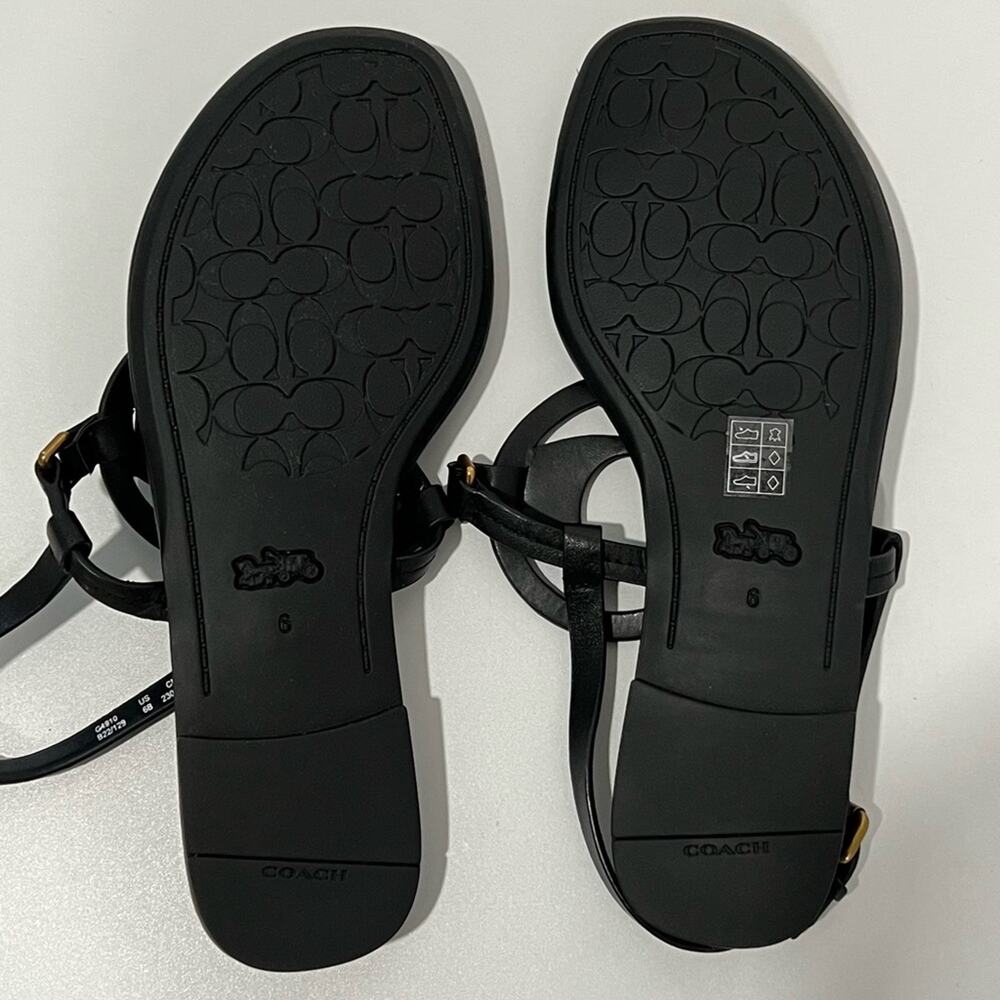 Coach Jeri Logo Leather Sandals | Designer Slide Sandals | Size 6 | NEW - Picture 9 of 9